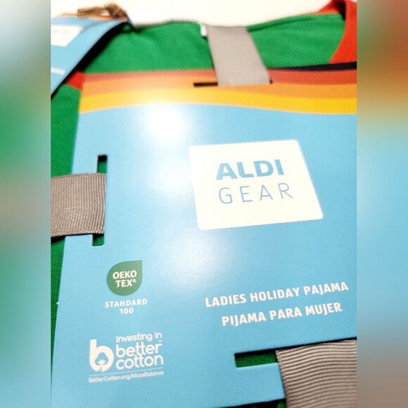 ALDI GEAR 2024 CHRISTMAS Aldi Tree Women's XL 2pc Cotton Blend Pajama Set Ltd Ed - Picture 7 of 10